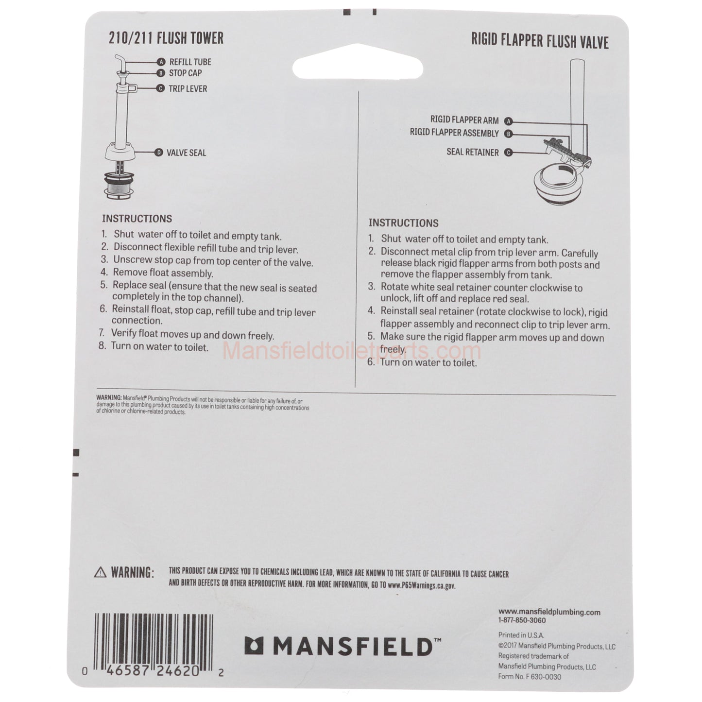 Genuine Mansfield Flush Valve Seal 630-0030