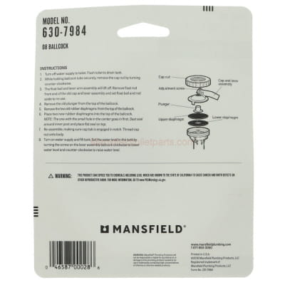 Mansfield Fill Valve Rebuild Kit 630-7984