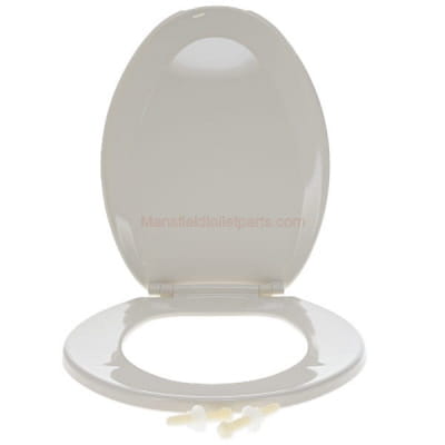 Mansfield Elongated Plastic Toilet Seat in Biscuit