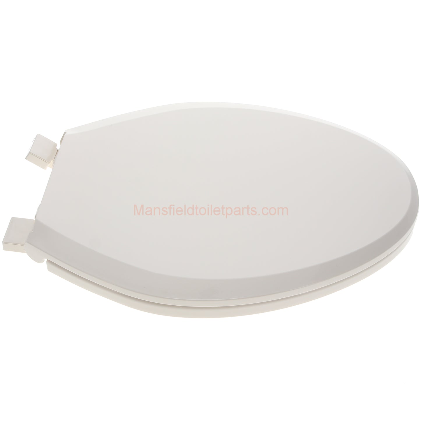 Closed side view of the Mansfield SB700 biscuit toilet seat.